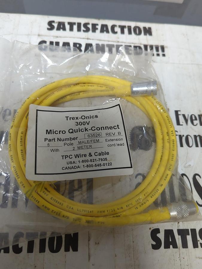 TREX-ONICS,63526 REV.B,5-POLE MALE/FEMALE EXTENSION LEAD NOS