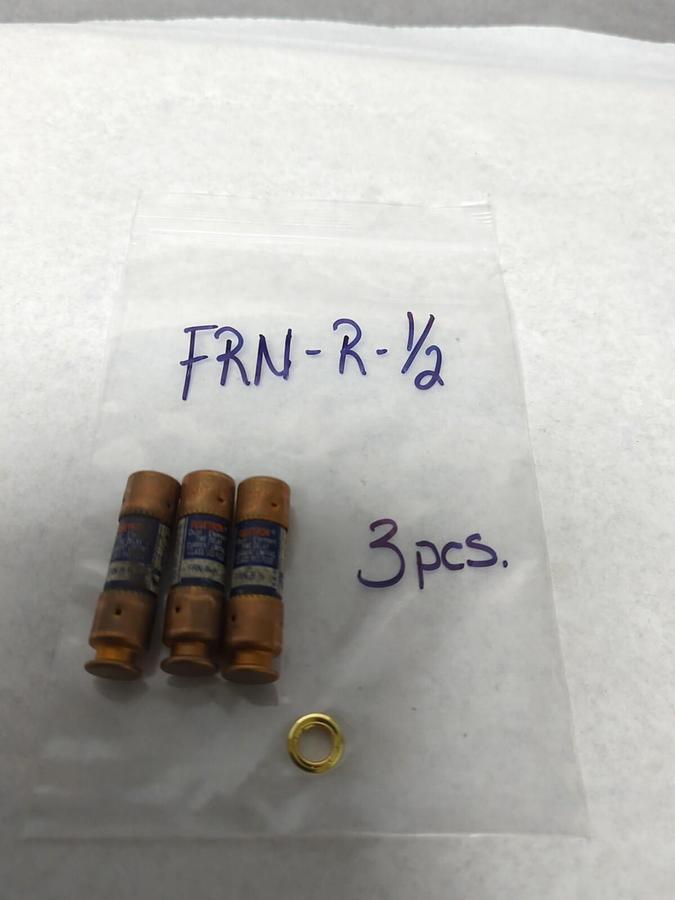Used COOPER BUSSMANN,FRN-R-1/2,FUSETRON 1/2 AMP FUSES LOT OF 3 PRE-OWNED