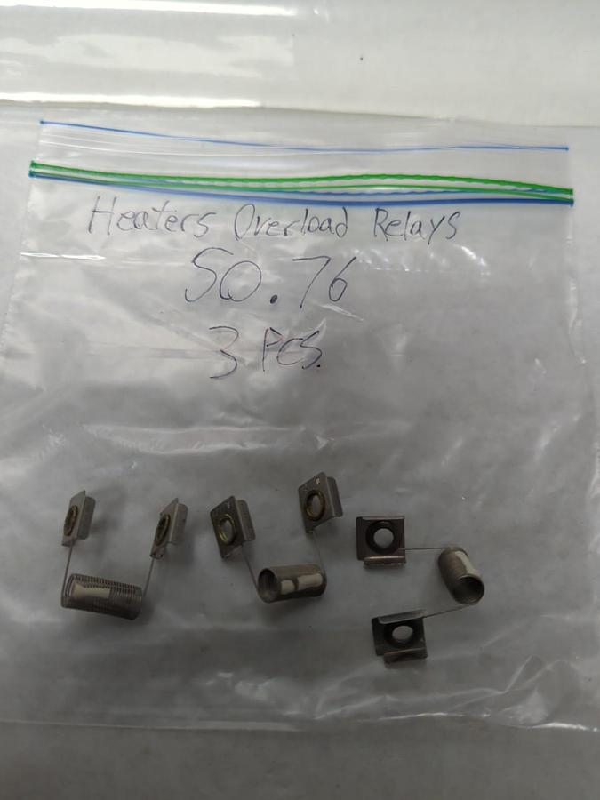 Used JOSLYN CLARK,S0.76,OVERLOAD THERMAL HEATER ELEMENT LOT OF 3 PRE-OWNED