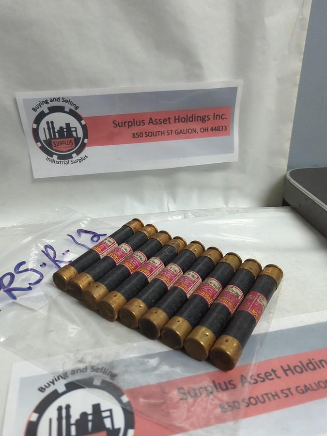 Used COOPER BUSSMANN,FRS-R-12,FUSETRON 12 AMP FUSE LOT OF 9 PRE-OWNED