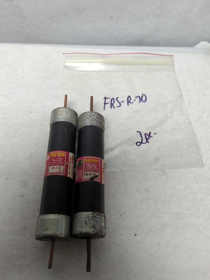 Used COOPER BUSSMANN,FRS-R-70,FUSETRON 70 AMP FUSE LOT OF 2 PRE-OWNED