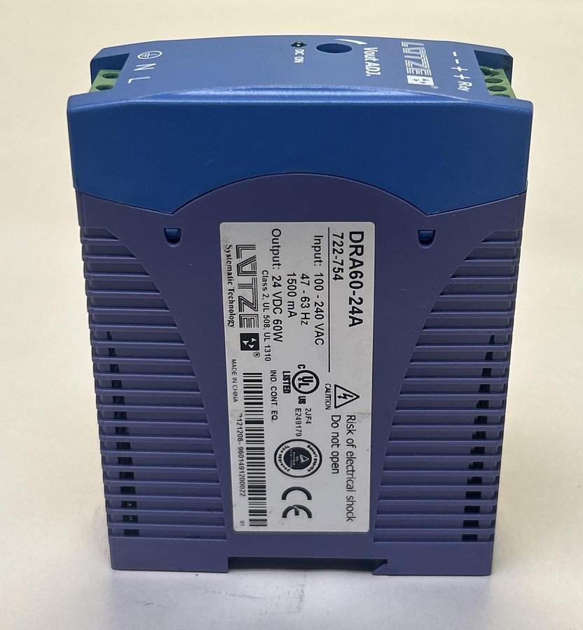 Used LUTZE,DRA60-24A,POWER SUPPLY