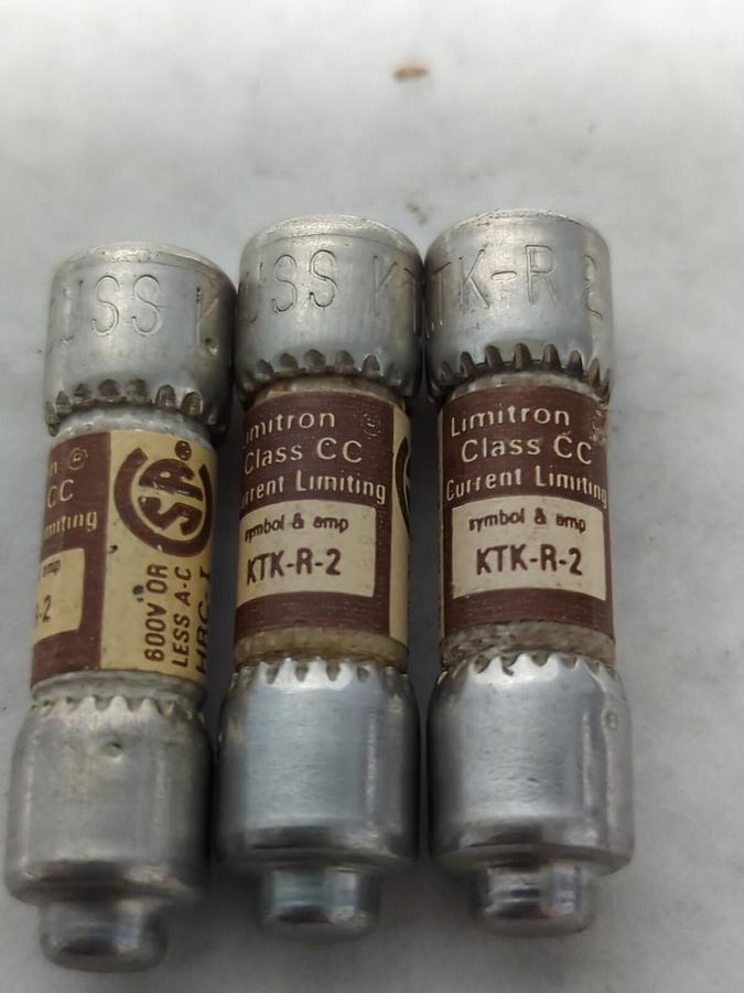 COOPER BUSSMANN,KTK-R-2,LIMITRON 2 AMP FUSE LOT OF 3 NOS