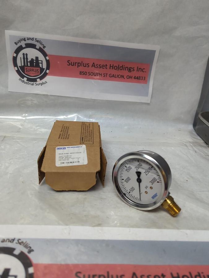 WIKA,9767150,GAUGE 2-1/2 IN FACE 1/4 IN NPT BOTTOM CONNECTION 3000PSI NOS