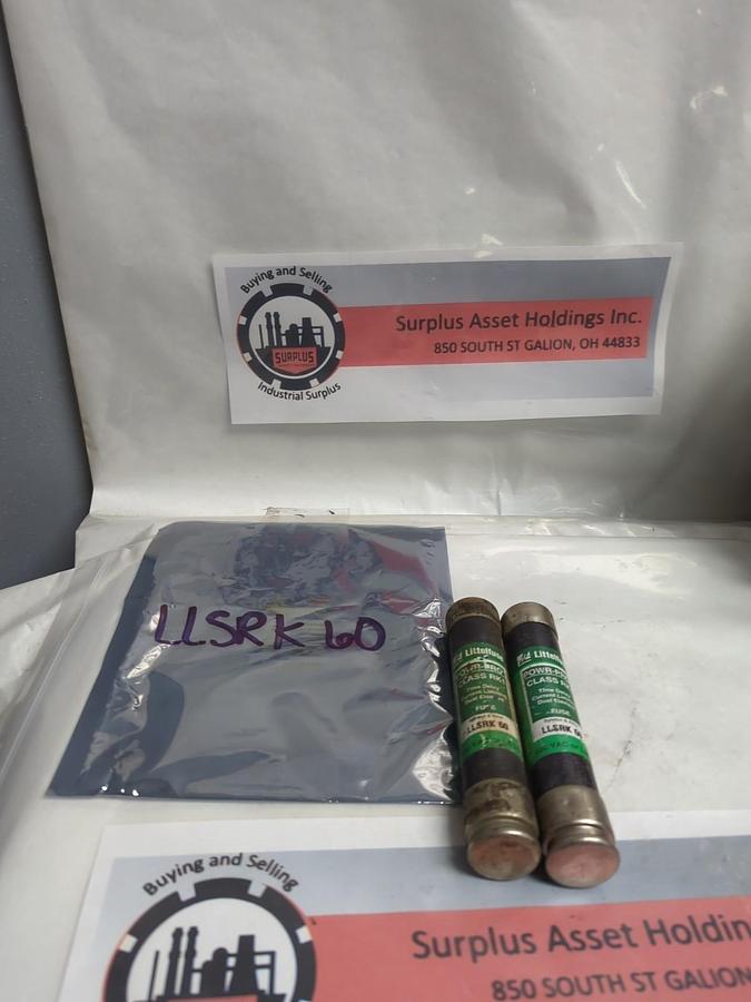Used LITTELFUSE,LLSRK60,POWR-GARD FUSE 60 AMP LOT OF 2 PRE-OWNED