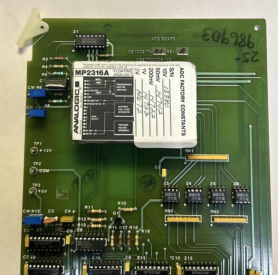 Used WESTRONICS,CB100217-01,ADC CIRCUIT BOARD