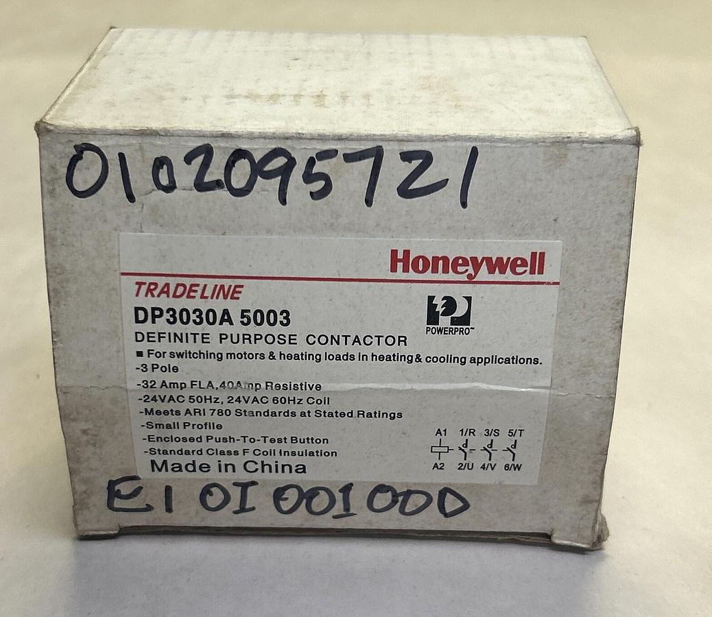 HONEYWELL,DP3030A5003,DEFINITE PURPOSE CONTACTOR NOS