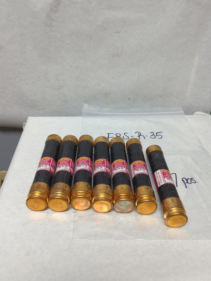 Used COOPER BUSSMANN,FRS-R-35,FUSETRON 35 AMP FUSE LOT OF 7 PRE-OWNED