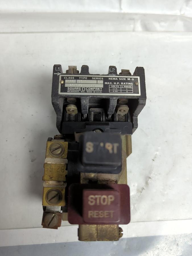 Used SQUARE D,2510-BG1,MANUAL STARTER SIZE M-0 SRIES B PRE-OWNED