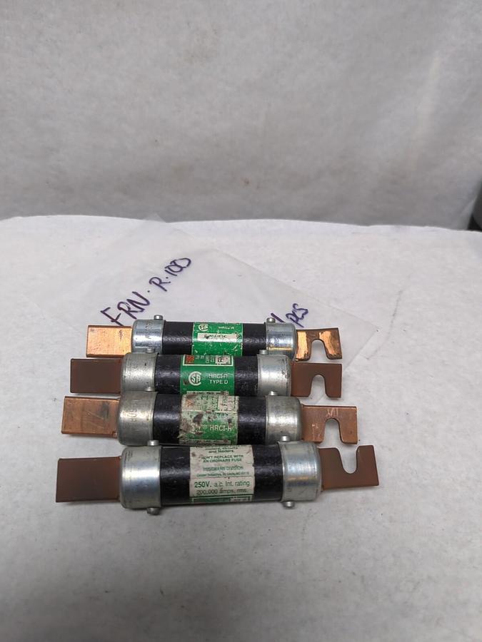 Used COOPER BUSSMANN,FRN-R-100,FUSETRON 100 AMP FUSE LOT OF 4 PRE-OWNED