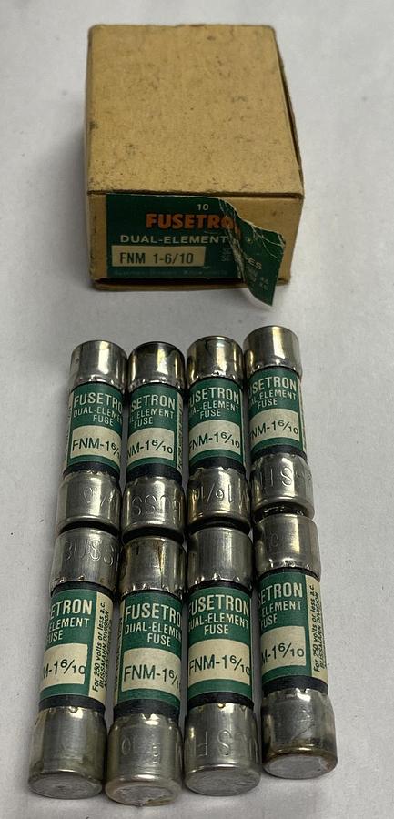 Cooper Bussmann,FNM-6/10,Fusetron Lot Of 8 NOS