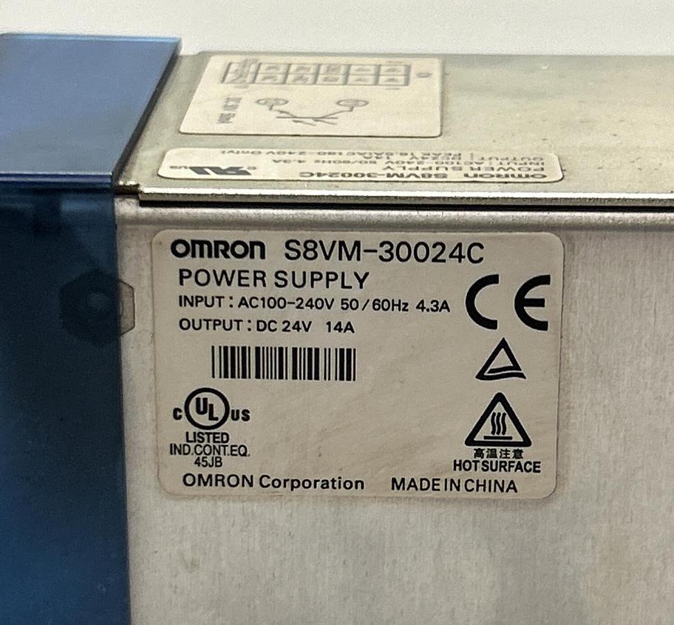 Used OMRON,S8VM-30024C,POWER SUPPLY INPUT 100-240VAC 4.3A OUTPUT 24VDC 14A