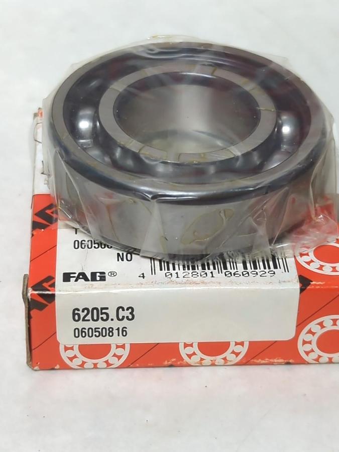 FAG,6205-C3,DEEP GROOVE BALL BEARING 25MM BORE LOT OF 2 NOS