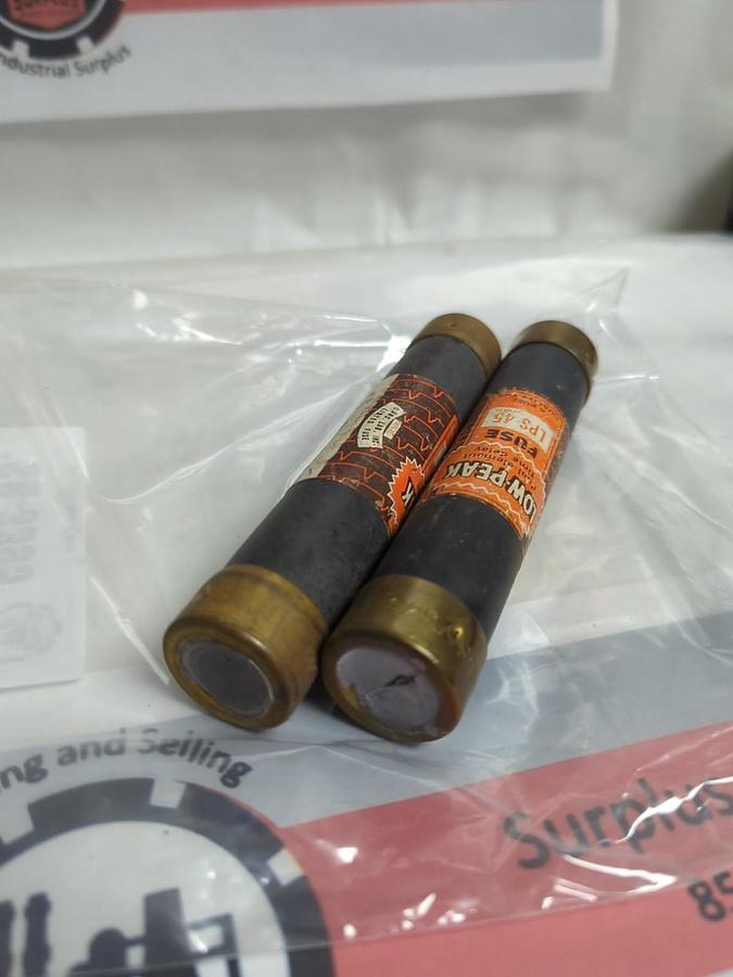 Used COOPER BUSSMANN,LPS-45,LOW-PEAK 45 AMP FUSE LOT OF 2 PRE-OWNED