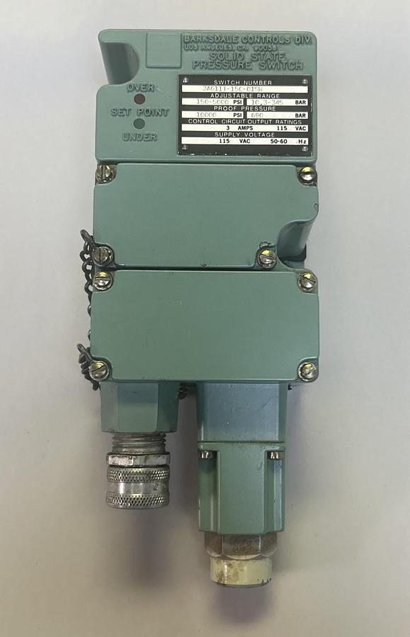 Used BARKSDALE,3AG11T-15C-01SW,SOLID STATE PRESSURE SWITCH