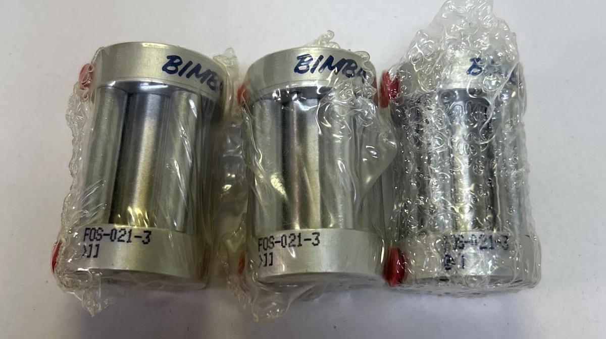 BIMBA,FOS-021-3,SINGLE ACTING PNEUMATIC CYLINDER LOT OF 3 NOS