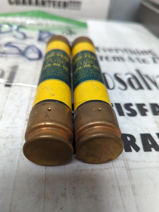 COOPER BUSSMANN,LPS-RK-50,LOW-PEAK 50 AMP FUSES LOT OF 2 NOS