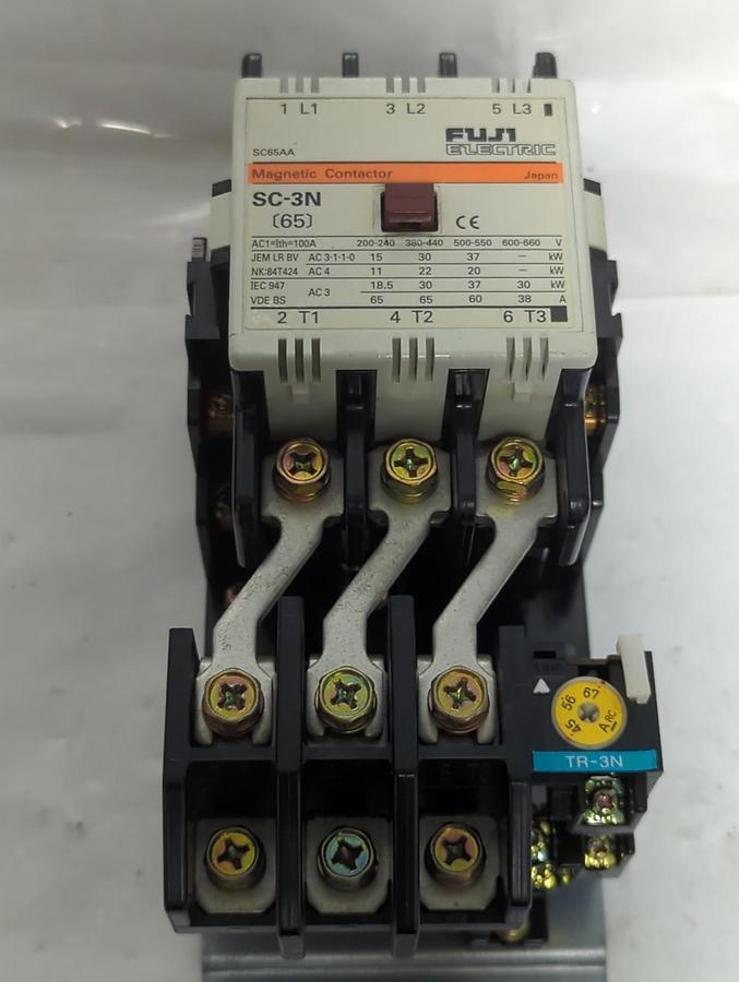 FUJI,SC-3N,MAGNETIC CONTACTOR SC65AA WITH THERMAL OVERLOAD RELAY NOS