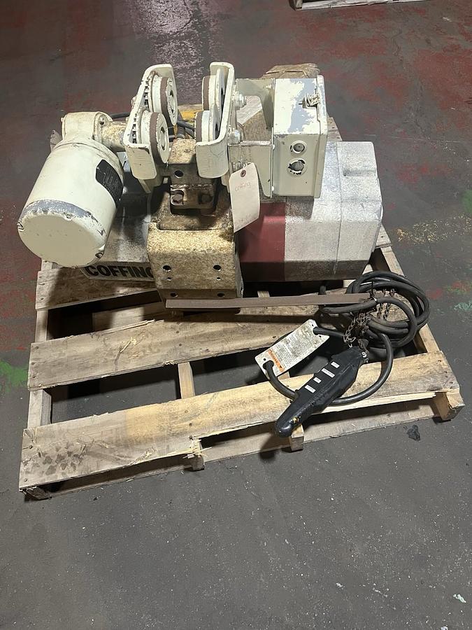 Used COFFING,3 TON, CHAIN HOIST W/ MOTORIZED TROLLEY