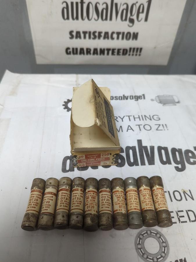 GOULD SHAWMUT,OT20,ONE TIME 20 AMP FUSES BOX OF 10 NOS