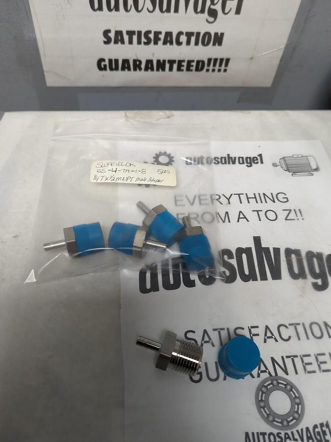 SWAGELOK,SS-4-TA-1-8,1/4X1/2MNPT MALE ADAPTER LOT OF 5 NOS
