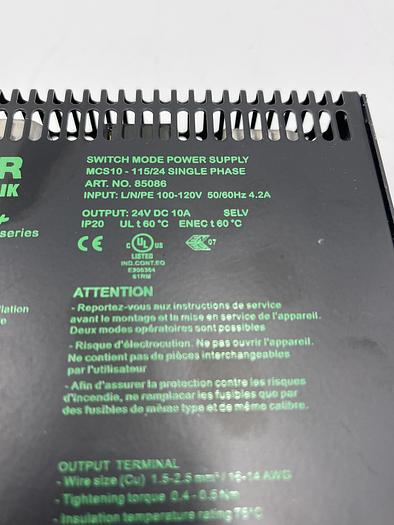 Used MURR ELEKTRONIK MCS10-115/24 single phase 
