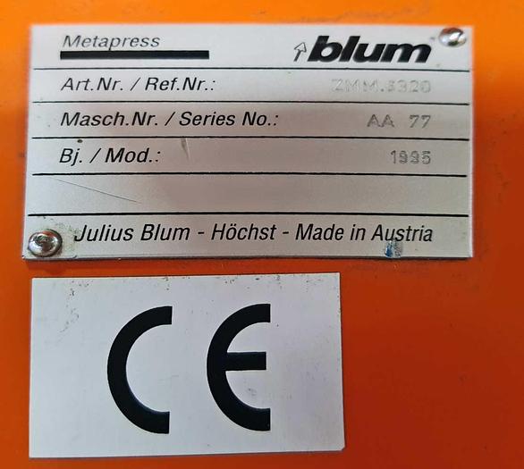 Used 1995 BLUM Blum METAPRESS ZMM 3320
