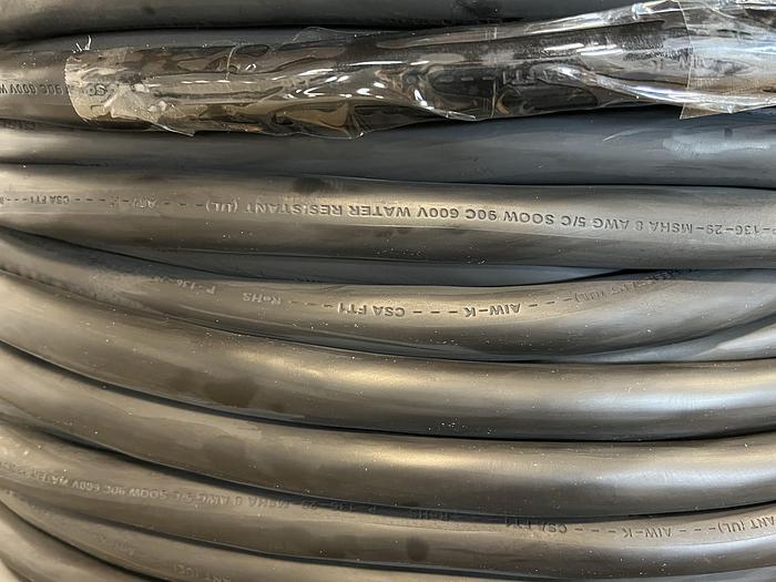 Used Rohs  P-136-29-MSHA 8 AWG, 5/C SOOW 90C, 600V Water Resistant Cable Approx 750 Ft