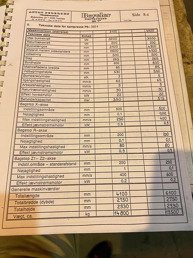 Used BRUGT CNC-KANTPRESSE FABRIKAT BEYELER, MODEL PR 6