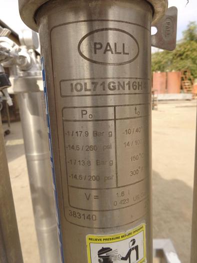 Used Filter, Cartridge, 10" to 30", S/st, Pall, (3) Filters #S743339