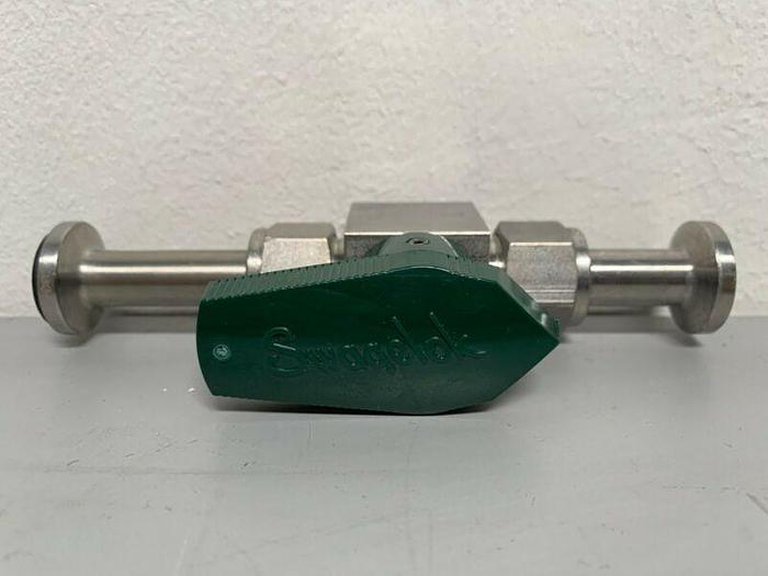 Used Swagelok SS-8P6T-TE Valve w/ 1" OD Sanitary Fittings