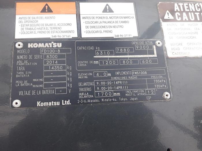 Usado 2014 KOMATSU FD100-8