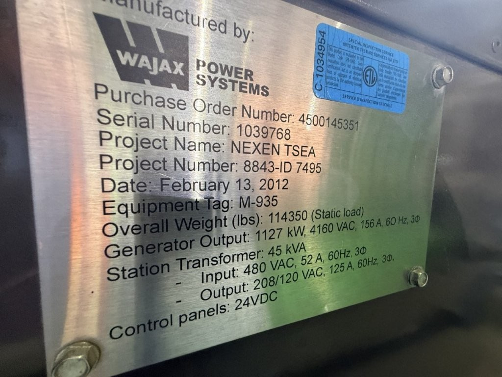 Used 2012 GE Jenbacher JGS 416 1,127 kW Gas Generator Packages - 2 Available