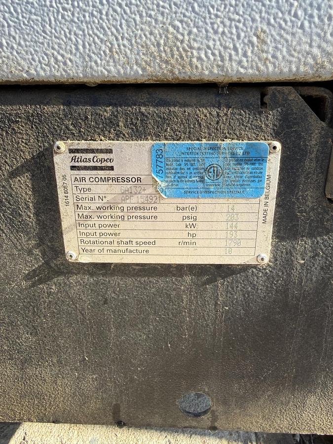 Used 2010 Atlas Copco GA132