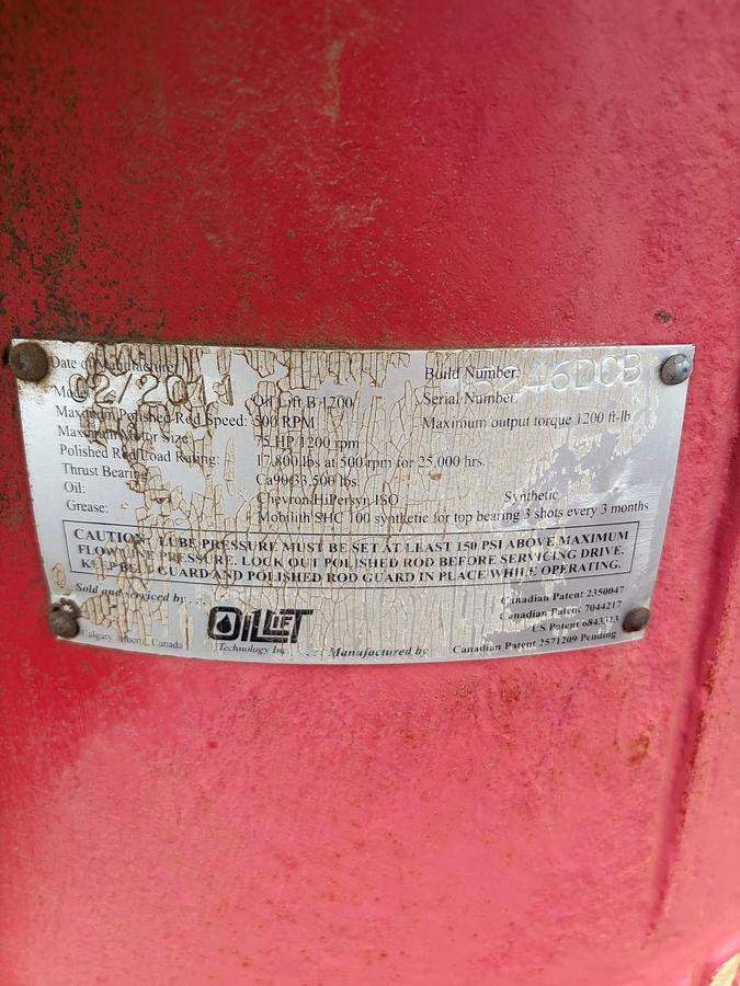 Used 2011 OilLift Technology Inc. Oil Lift B 1200