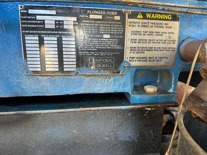Used 2009 National Oilwell 60 HP Triplex Pump