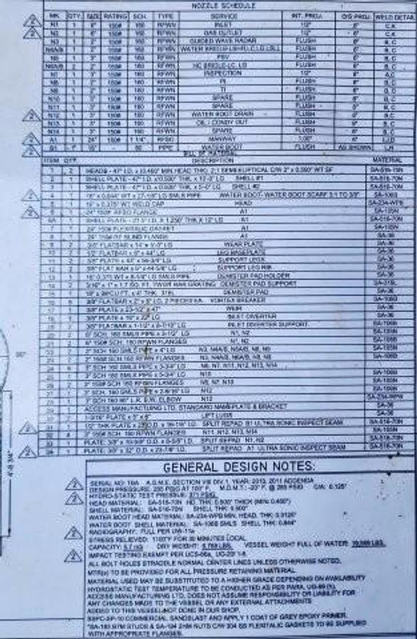 Used 2008 Access 48" x 15' Horizontal Separator Package