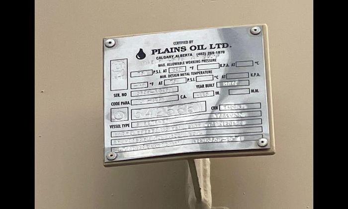 Used Vent Gas Sweetening Tank