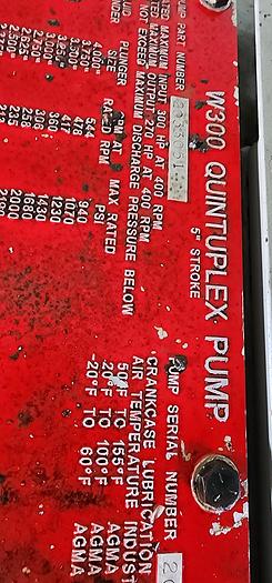 Used 2014 Weatherford WS 300 Quintuplex Pump Package