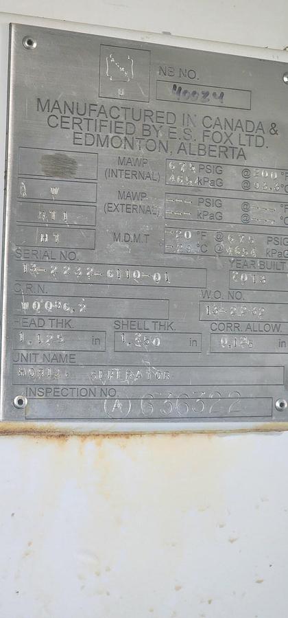 Used Weathorford 300 HP Quintuplex Plunger Pump Package with Horizontal Inlet Separator