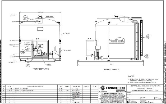Used 100bbl Dbl Walled, Skidded Plastic Tanks (Qty: 10)