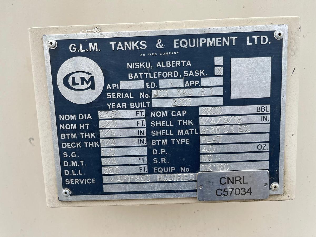 Used 2001 GLM 2500 BBL Tanks