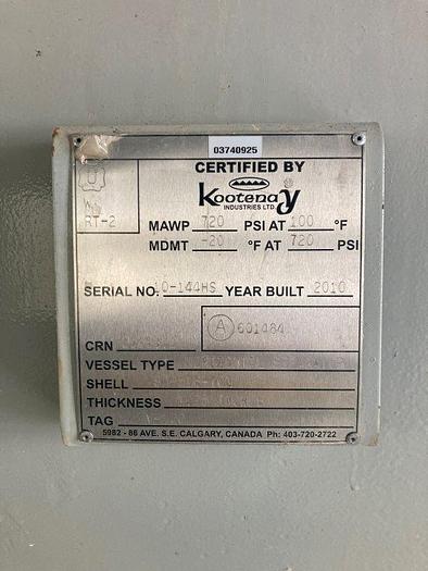 Used 60″ 720psi Horizontal Separator