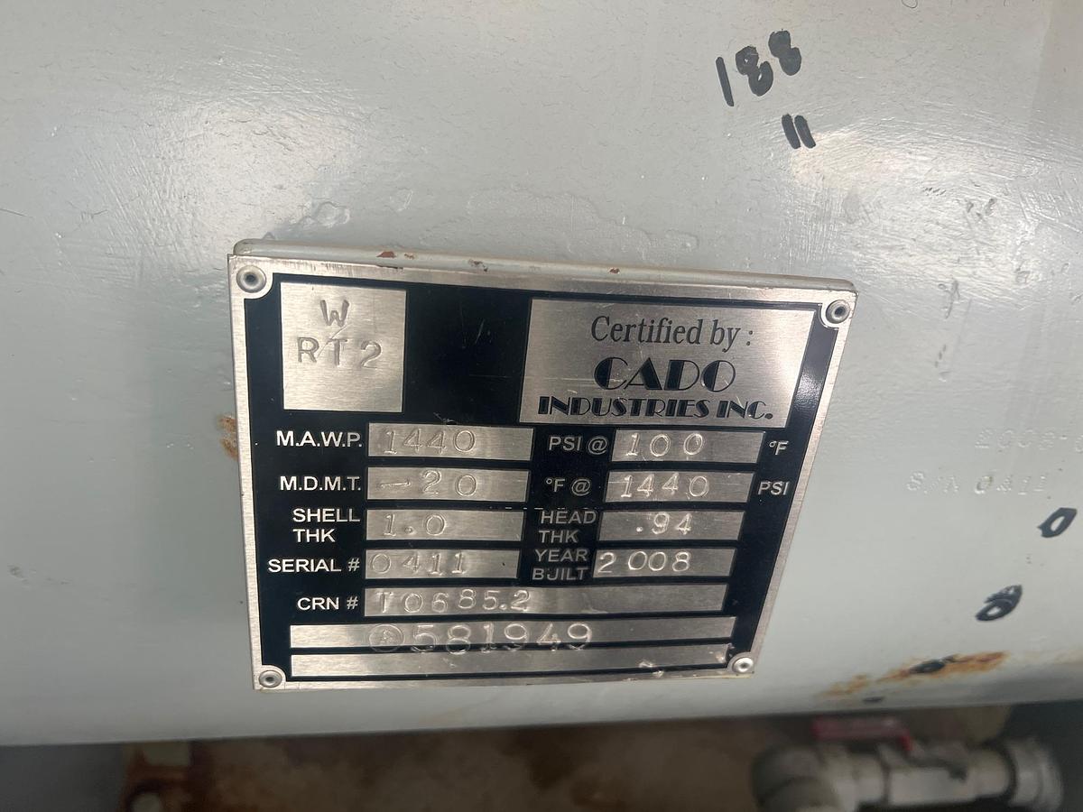 Used 2008 CADO Industries Horizontal Separator 1440 PSI