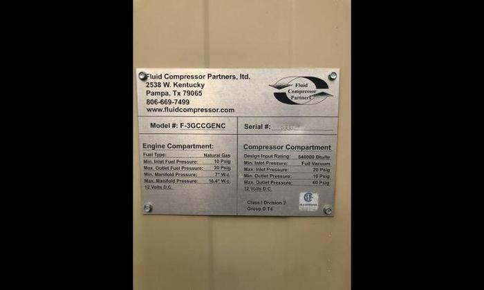 Used Natural Gas Engine Driven VRU Package