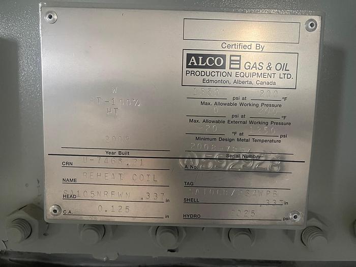 Used New 2 MMBtu Line Heater