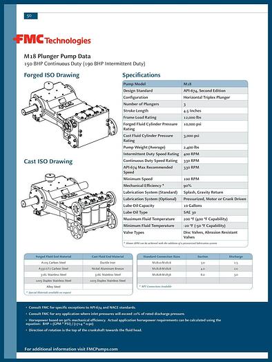 Used 2011 FMC 100 HP Triplex Pump Package