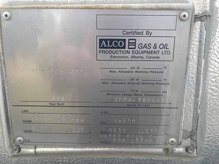 Used New 2 MMBtu Line Heater