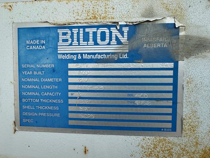 Used 400bbl Flare Knockout – 50psi