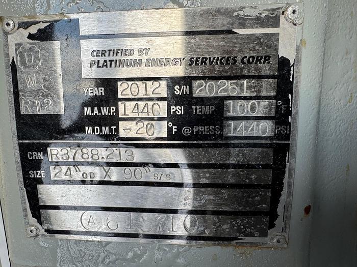 Used 24" x 90" 1440psi Sour Separator